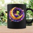 Alien Reading Book UFO Moon Space Astronomy Graphic Print Coffee Mug Gifts ideas