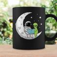 Astronaut And Alien Reading On Moon Space Book Lover Sci Fi Graphic Print Coffee Mug Gifts ideas