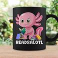 Axolotl Reading Book Readsalotl Kawaii Axolotl Book Bookworm Graphic Print Coffee Mug Gifts ideas