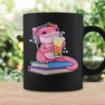 Axolotl With Strawberry Matcha And Books Graphic Print Coffee Mug Gifts ideas