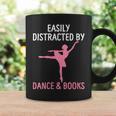 Ballerina Ballet Dancer Books Lover Distracted Dance Books Graphic Print Coffee Mug Gifts ideas