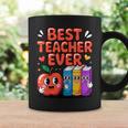 Best Teacher Ever Cute Apple Books School Classroom Vibes Graphic Print Coffee Mug Gifts ideas