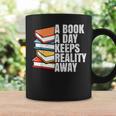 A Book A Day Keeps Reality Away Bookworm Graphic Print Coffee Mug Gifts ideas