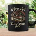 A Book A Day Keeps Reality Away Graphic Print Coffee Mug Gifts ideas