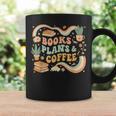 Book Lover Coffee Plants Retro Cozy Succulent Reading Groovy Graphic Print Coffee Mug Gifts ideas