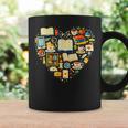 Book Lover Heart Reading Stack Bookworm Graphic Print Coffee Mug Gifts ideas