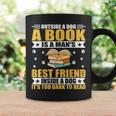 Book Lover Outside a Dog a Book Is a Man's Best Friend Graphic Print Coffee Mug Gifts ideas