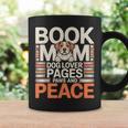 Book Mom Dog Lover Pages Paws And Peace Reading Graphic Print Coffee Mug Gifts ideas