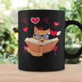 Book Nerd Heart Library Cat Bookworm Animal Pet Book Reading Graphic Print Coffee Mug Gifts ideas