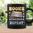 Book And Pajama Books Pajamas Repeat Librarian Graphic Print Coffee Mug Gifts ideas