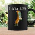 Book Reading Giraffe I Love My Library Graphic Print Coffee Mug Gifts ideas