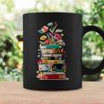 Book Stack With Flowers Reading Lover Bookish Graphic Print Coffee Mug Gifts ideas
