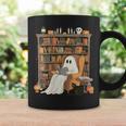 Bookish Ghost Haunted Library Cat Bookworm Book Lover Graphic Print Coffee Mug Gifts ideas
