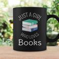 Bookish Women Bookworm Librarian Just a Girl Who Loves Books Graphic Print Coffee Mug Gifts ideas