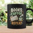 Books Coffee Repeat Book Lover Reader Bookworm Graphic Print Coffee Mug Gifts ideas