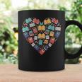 Books Heart Reader Librarian Love Reading Stack Graphic Print Coffee Mug Gifts ideas