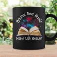 Books And Music Makes Life Better Fun Reading Motivation Graphic Print Coffee Mug Gifts ideas