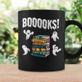Booooks Ghost Reading Books Halloween Librarian Teacher Graphic Print Coffee Mug Gifts ideas