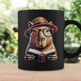 Capybara Bookworm Rodent Reading a Book Graphic Print Coffee Mug Gifts ideas
