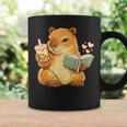 Capybara Reading a Book With Bubble Tea Graphic Print Coffee Mug Gifts ideas