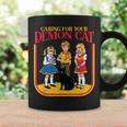 Caring For Your Evil Cat Retro Dark Humor Book Cover Graphic Print Coffee Mug Gifts ideas