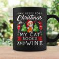 Cat Books Wine Lover Cute Cat Christmas Men Women Graphic Print Coffee Mug Gifts ideas Cat Books Wine Lover Cute Cat Christmas Men Women Graphic Print Coffee Mug Gifts ideas