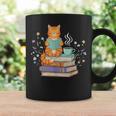 Cat Reading Book Lover Coffee Books Teacher Librarian Cat Graphic Print Coffee Mug Gifts ideas