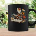 Cat Reading A Book In Traditional Japanese Clothing Kimono Graphic Print Coffee Mug Gifts ideas