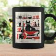Cats Music Books Lover Essentials Red Retro Silkscreen Graphic Print Coffee Mug Gifts ideas Cats Music Books Lover Essentials Red Retro Silkscreen Graphic Print Coffee Mug Gifts ideas