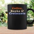 Coffee Books & Croissants Retro Vintage Graphic Print Coffee Mug Gifts ideas