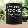 Coffee Books & Oxford Commas Bookworm Grammar Nerd Gift Graphic Print Coffee Mug Gifts ideas