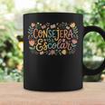 Consejera Escolar Cute Floral Counselor With Books & Owl Graphic Print Coffee Mug Gifts ideas