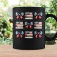 Coquette Bow Book US Flag 4th Of July Librarian Bookworm Graphic Print Coffee Mug Gifts ideas