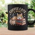 Cozy Reading Cat Coffee And Books Lover Artwork Graphic Print Coffee Mug Gifts ideas