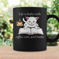 Cute Cat Book Reading Coffee Graphic Print Coffee Mug Gifts ideas