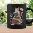 Cute Cat Reading Books With Tea Graphic Print Coffee Mug Gifts ideas