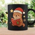 Cute Christmas Book Otter Reading Snowy Holiday Story Graphic Print Coffee Mug Gifts ideas