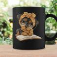 Cute Dog Reading Book Bandana Pup Reader Graphic Print Coffee Mug Gifts ideas