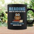 Cute Owl Reading Book Lover Positive Saying Graphic Print Coffee Mug Gifts ideas
