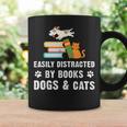 Cute Pet Animals Book Easily Distracted By Dogs Cats & Books Graphic Print Coffee Mug Gifts ideas