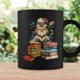 Cute Reading Chicken With Glasses Books Bookworm Reader Graphic Print Coffee Mug Gifts ideas