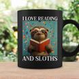 Cute Sloth Reading Book School Librarian Teacher Student Graphic Print Coffee Mug Gifts ideas