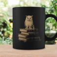 Dark Academia Vintage Owl On Books With Candle Library Graphic Print Coffee Mug Gifts ideas