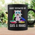 Distracted By Cats Coffee And Books Graphic Print Coffee Mug Gifts ideas