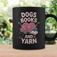 Dogs Books And Yarn Crocheter Crocheting Graphic Print Coffee Mug Gifts ideas