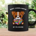 Don't Judge A Book By Its Cover Reading Jack Russell Terrier Graphic Print Coffee Mug Gifts ideas