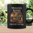 Dragons Books Crochet Hooks Graphic Print Coffee Mug Gifts ideas