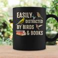 Easily Distracted By Birds & Books Vintage Birder Graphic Print Coffee Mug Gifts ideas