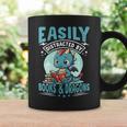 Easily Distracted By Books And Dragons Nerds Graphic Print Coffee Mug Gifts ideas