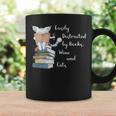 Easily Distracted By Books Wine And Cats Lover Graphic Print Coffee Mug Gifts ideas Easily Distracted By Books Wine And Cats Lover Graphic Print Coffee Mug Gifts ideas